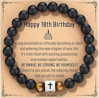 Cross Bracelet for Men - Cool 10th 13th 16th 18th 21st 30th 40th 50th 60th 70th 80th Birthday Gifts for Him, Husband, Dad, Son, Grandson, Brother...