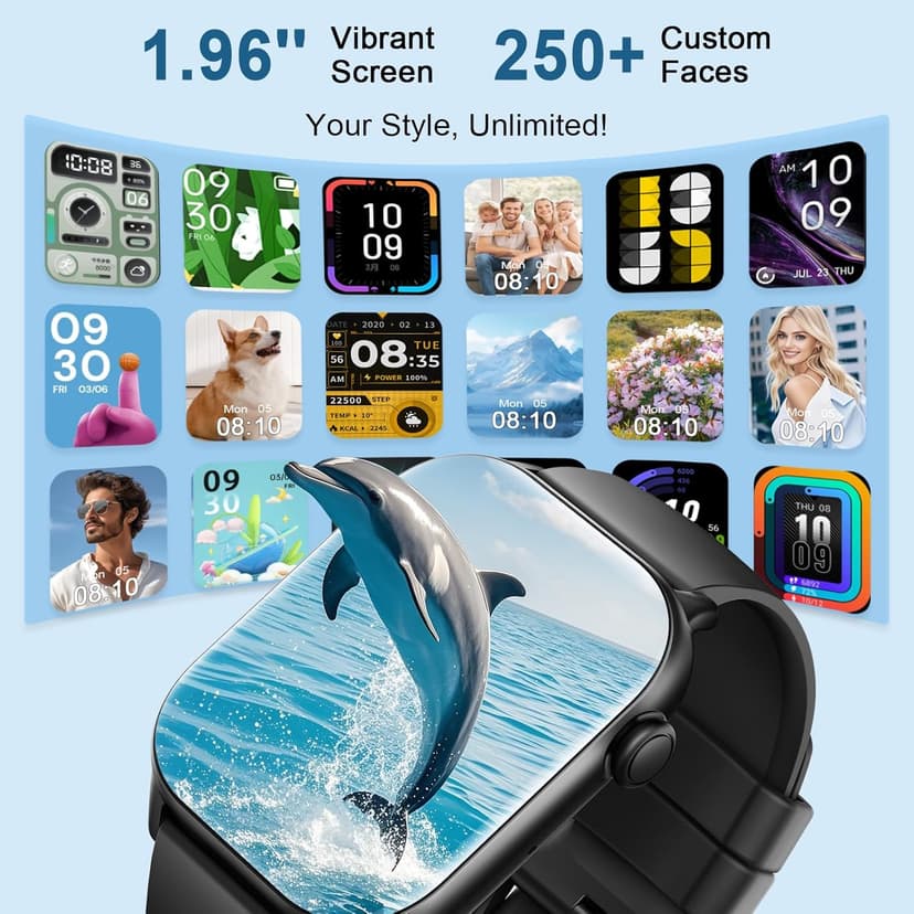 Smart Watch for Men Women(Answer/Make Calls), 1.95"HD 2025 New Smartwatches with Heart Rate/Sleep Monitor/Pedometer, Fitness Tracker 113+ Sport Mode IP68 Waterproof Running Watch for Android iOS