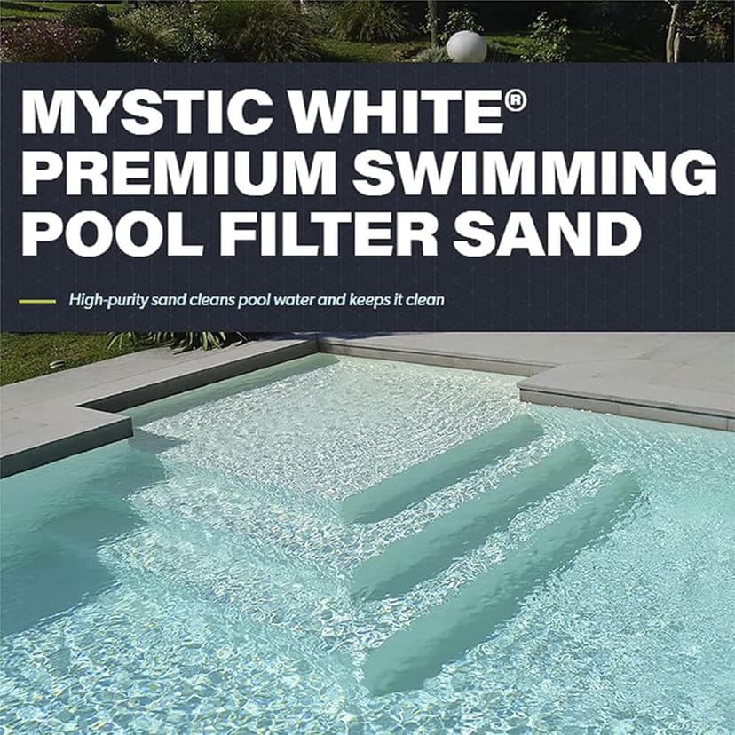 U.S. Silica Mystic White II Sand for Above Ground and Inground Pool Filter Pumps, 50 Lb - Accessories and Supplies for Swimming Pool System Cleaning and Maintenance