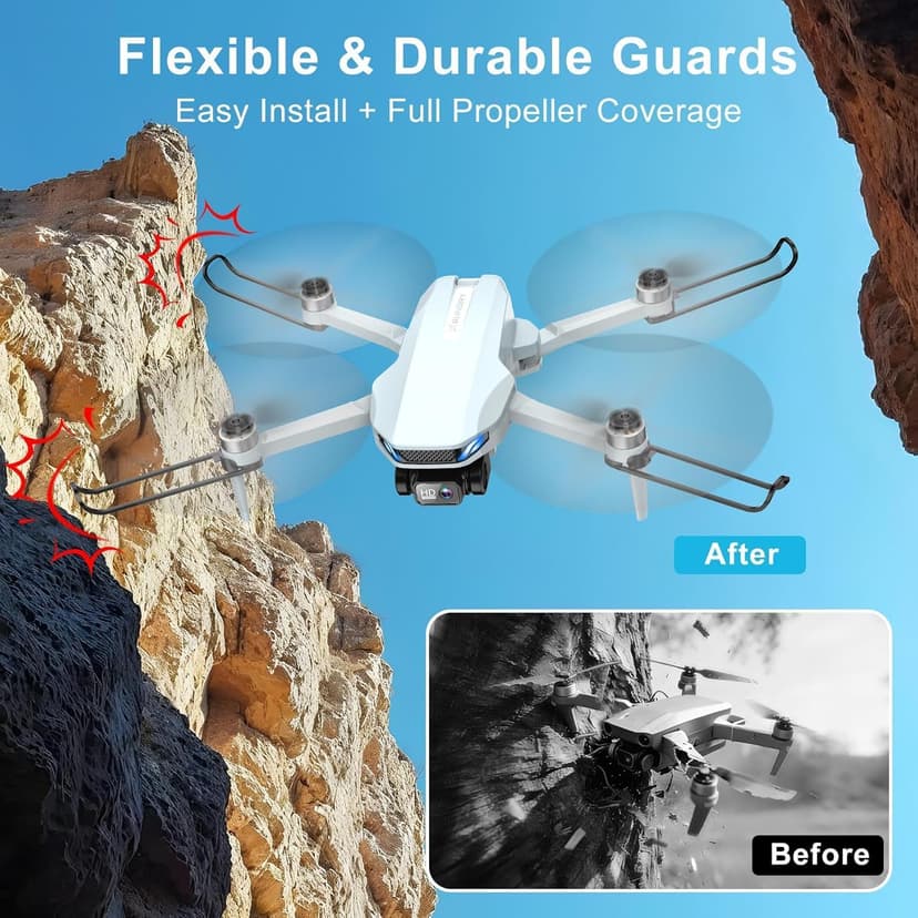 Drone with Camera, 2K HD FPV Drones for Adults, Mini Drone with Gravity Control, One Key Take Off/Land, Waypoint Fly, Gestures Selfie, 3 Speed Modes, RC Drone for Beginners with 2 Batteries