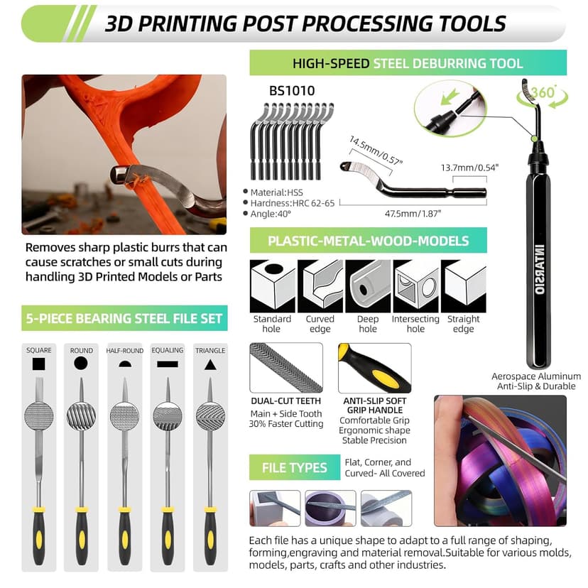 76pcs 3D Printer Tools Kit with Bag, 3D Printer Accessories includes Digital Caliper, Hygrometer, PTFE Tube Kit, Deburring Tool, Scrapers, Nozzle Cleaning, for Bambu Lab, Ender 3, FDM/SLA Printers etc