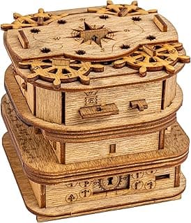 iDventure Cluebox - Davy Jones Locker - Escape Room Game - Puzzle Box - Gift Box - 3D Wooden Puzzle for Adults - Wooden Jigsaw - Brain Teaser - Birthday Gift Gadget for Men - Money Box