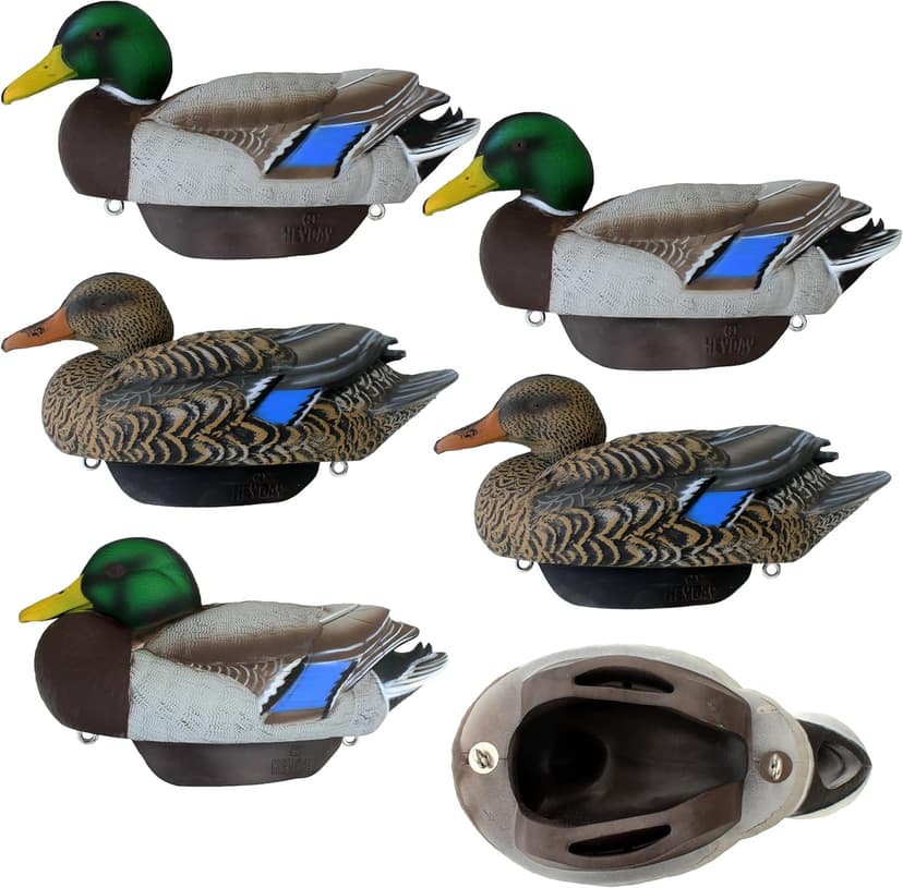 Mallard Duck Decoys by Heyday – Ultra-Light 100% HydroFoam | Durable, Realistic Design | 6 Pack of Duck Hunting Decoys