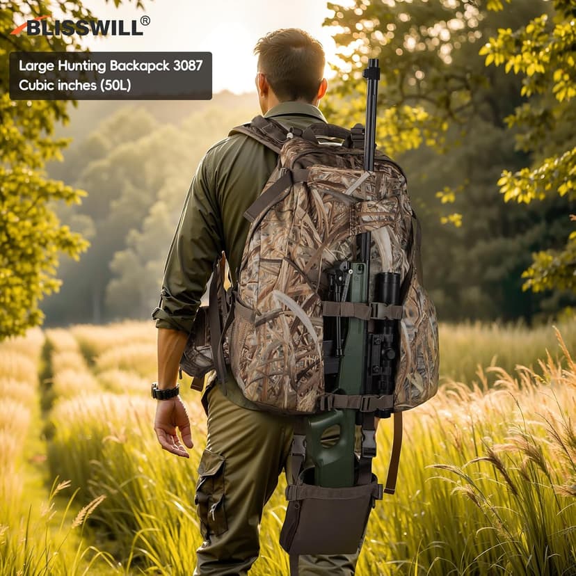 BLISSWILL Hunting Backpack Outdoor Gear Hunting Daypack for Rifle Bow Gun Hunting Gifts for Men