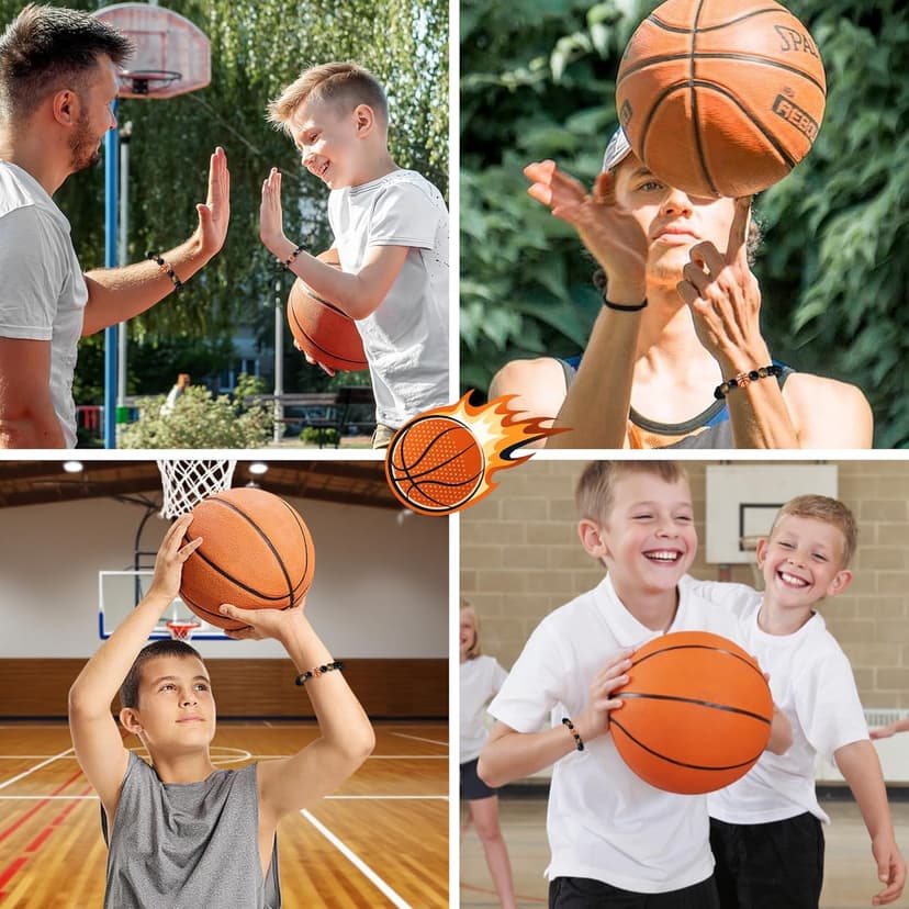 Tifeson Christmas Stocking Stuffers Gifts for Boys, Basketball Bracelet for Son Grandson Team Players Fan Adjustable Inspirational Beaded Bracelet for Birthday Christmas Gifts