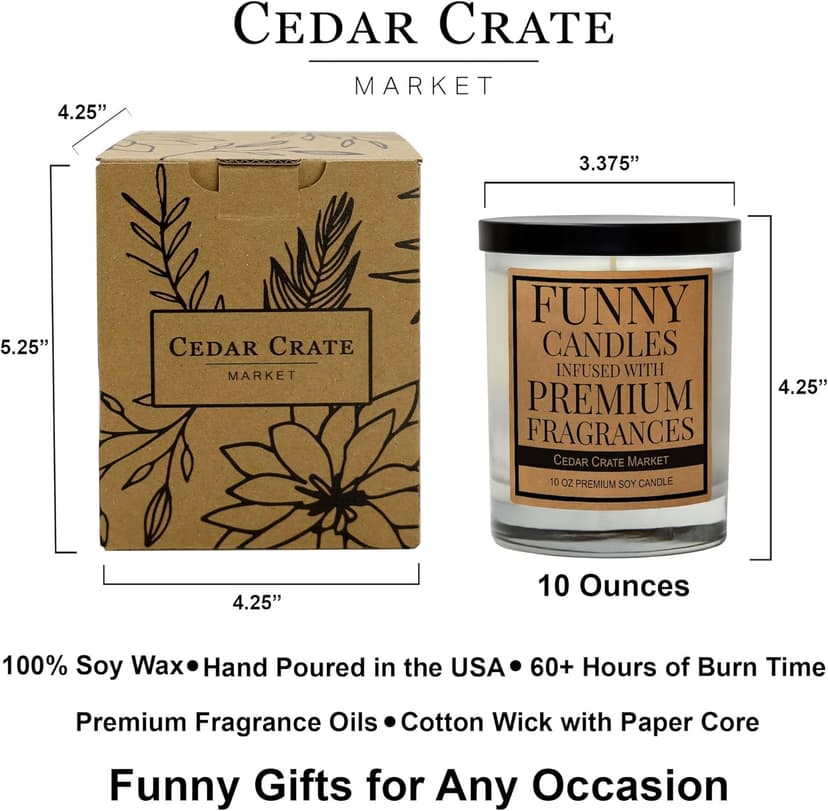 Cedar Crate Market Funny Neighbor Gift Candle - You're an Awesome Neighbor - House Warming Gifts New Home, Citrus Lavender Woody Scented Soy Candle – Housewarming, Friendship, or Thank You Gift