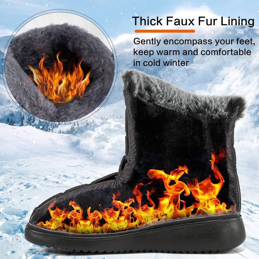 Reimferce Womens Snow Boots for Winter: Comfortable & Warm for All Day Wear - Waterproof Non Slip Booties for Commute Outdoor Walking