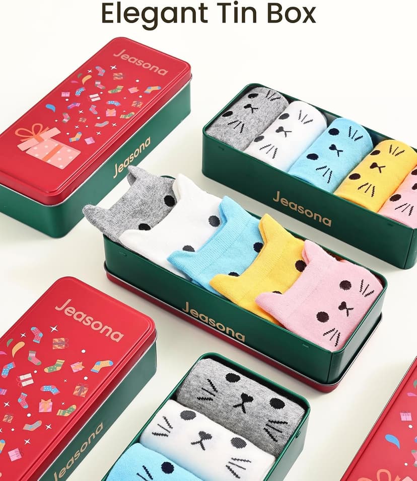 Jeasona Women's Cat Socks Cat Gifts Cute Animal Socks Dog Owl Gifts for Women