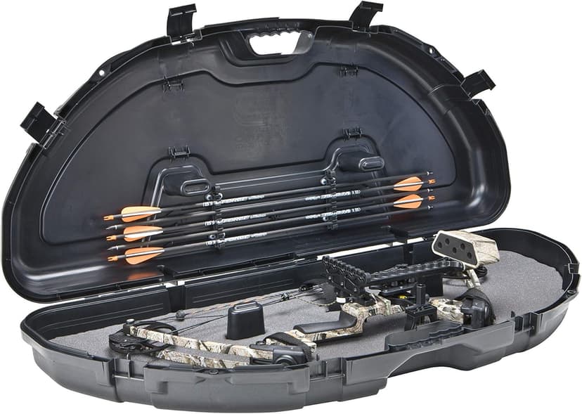 Plano Protector Compact Bow Case, Black, Hard Bow Case, Holds up to Five Arrows, Anti-Crush Archery Storage and Protection
