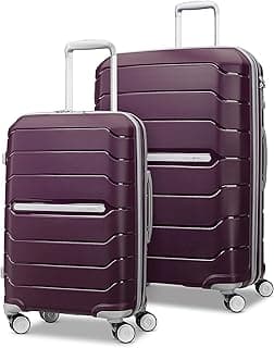 Samsonite Freeform 2-Piece Luggage Set - Carry-On & Large Checked Luggage with Dual Spinner Wheels - Durable Polypropylene Hardshell - TSA Lock, Airline-Approved - Expandable - Amethyst Purple