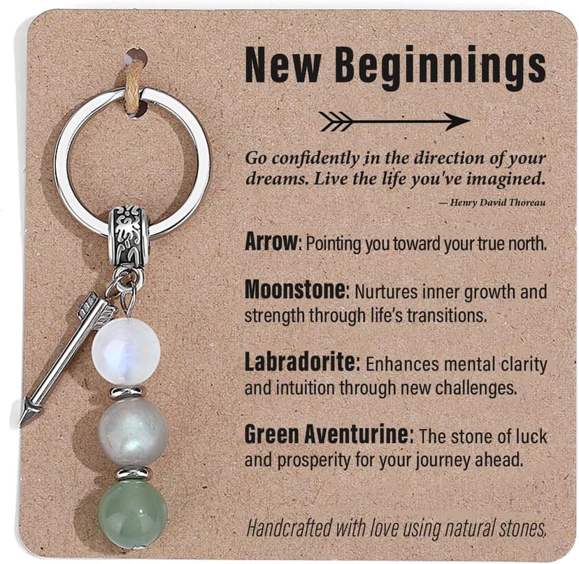 Quietsun Keychain Cute Women Gifts-New Beginnings/Birthday Gifts for Best Friends/Families/Coworkers B0GTZCSP88