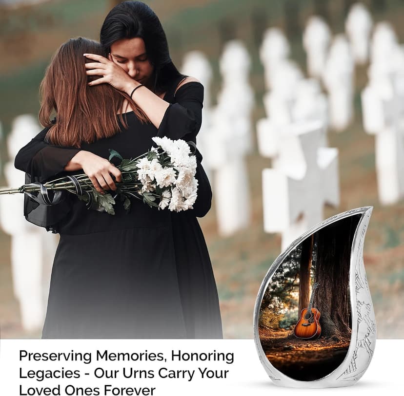 Guitar Urn for Kids Brown Drop Funeral Urns for Ashes for Women & Man 3 Inch Mini Memorial Gift for Loss of Mom Guitar Brown Drop Mini Urn for Kids Ashes Memorial Gift 3 Inch B0FV8VHR7N