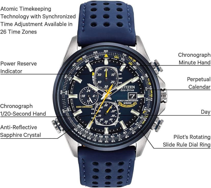 Citizen Citizen Men's Eco-Drive Sport Luxury World Chronograph Atomic Time Keeping Watch