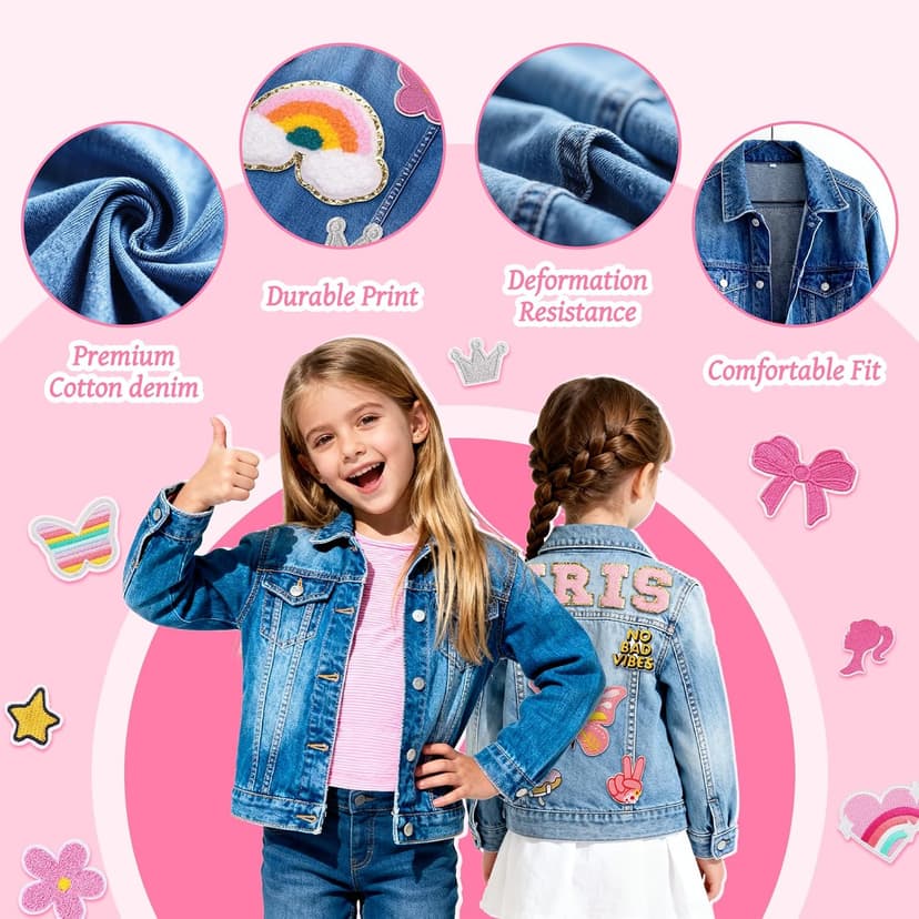 1-10 Year Old Girl Boy Birthday Gifts, 4t girl clothes, Personalized Jean Jacket Toddler Girl Boy Personalized Name Jean Jacket for Girls/Boys/Kids B0FHWNC548