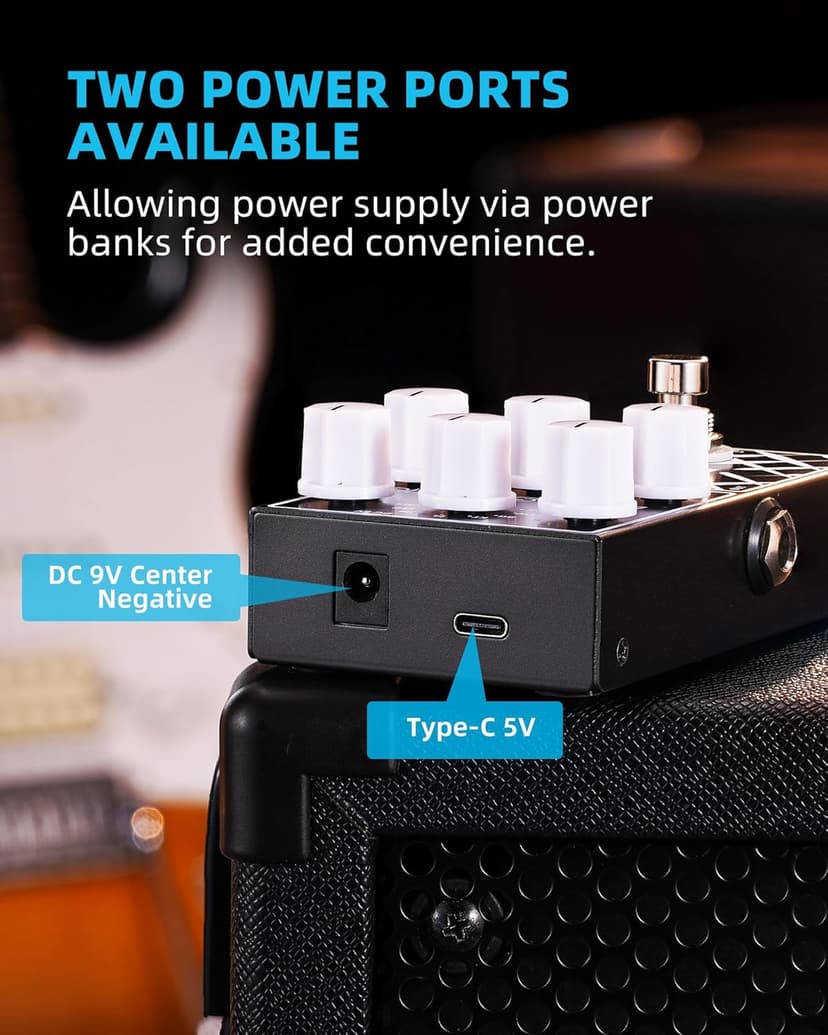 LEKATO Amp Simulator Guitar Effect Pedal with True Bypass Clean to Overdrive for Electric Guitar Bypass (EP-01)