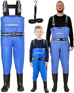 DaddyGoFish Chest Waders for Kids and Adults, Fishing and Hunting Waders with a Pocket and a Wader Hanger