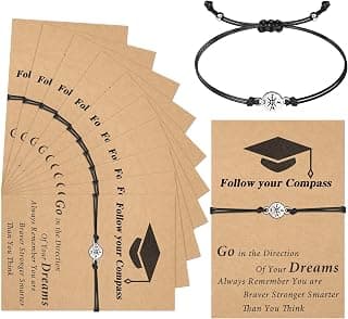 Sureio 10 Pcs 2026 Graduation Gifts Adjustable Compass Bracelets with Blessing Cards Class of 2026 Senior Night Gifts for College University Middle High School Student Grad Present B09P18KW1R