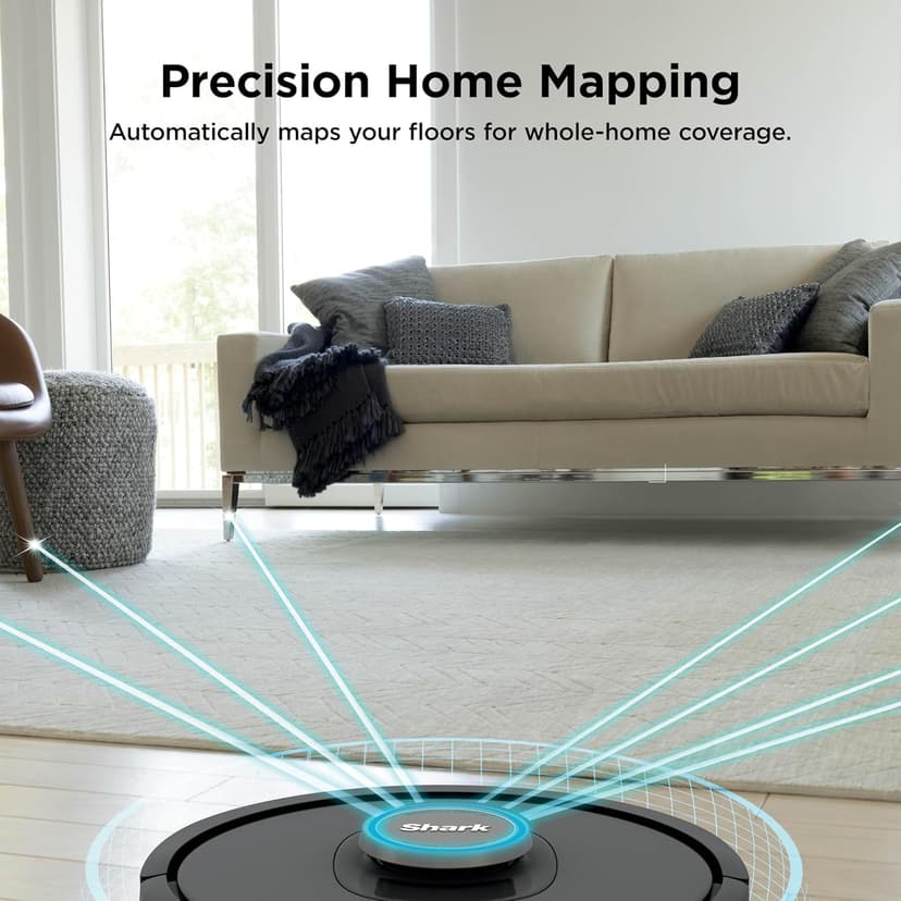 Shark AV2501AE AI Robot Vacuum with XL HEPA Self-Empty Base, Bagless, 60-Day Capacity, LIDAR Navigation, Perfect for Pet Hair, Compatible with Alexa, Wi-Fi Connected, Carpet & Hard Floor, Black