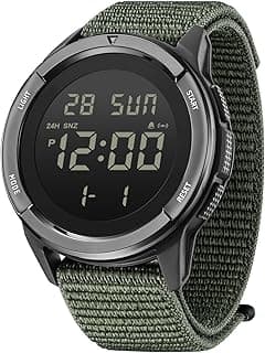 CakCity Digital Watch Military Watches for Men Black Tactical Sports Waterproof Men's Women's Wrist Watch with LED Backlight Nylon Band Stopwatch,Green