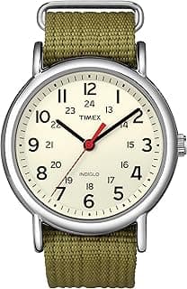 Timex Weekender 38mm Unisex Analog Watch | INDIGLO Backlight | Adjustable Durable Nylon Fabric Slip Through Strap | 24 Hour Time