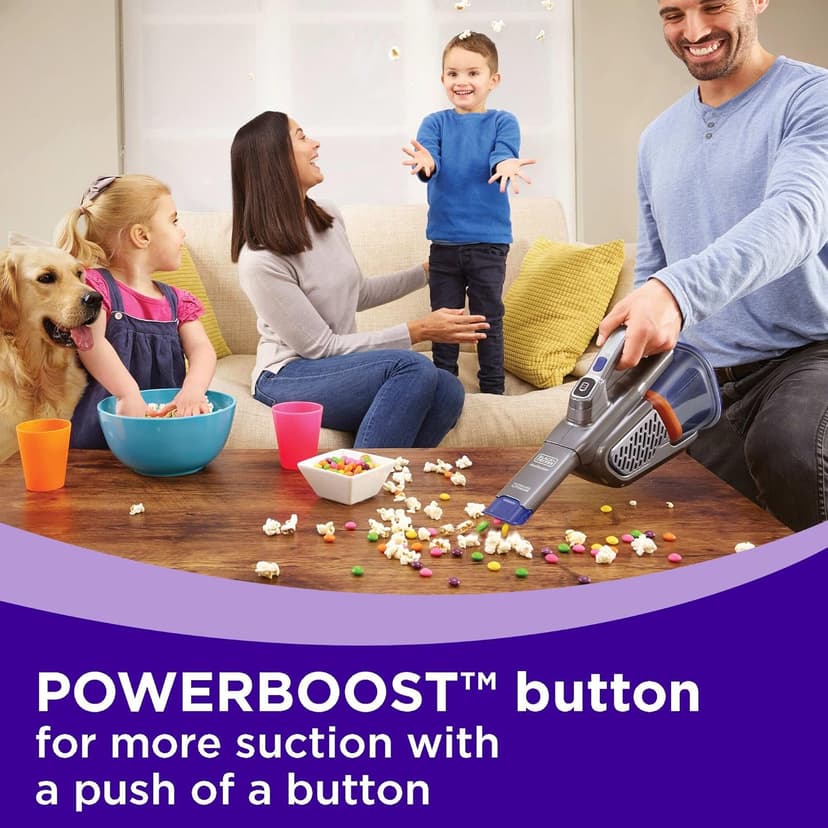 BLACK+DECKER dust buster Handheld Vacuum Cordless, Pet Hair Vacuum, Portable for Home and Car with Pet Brush, Rechargeable, Powerful Suction, Washable Bowl Filter,furbuster AdvancedClean (HHVK515JP07)