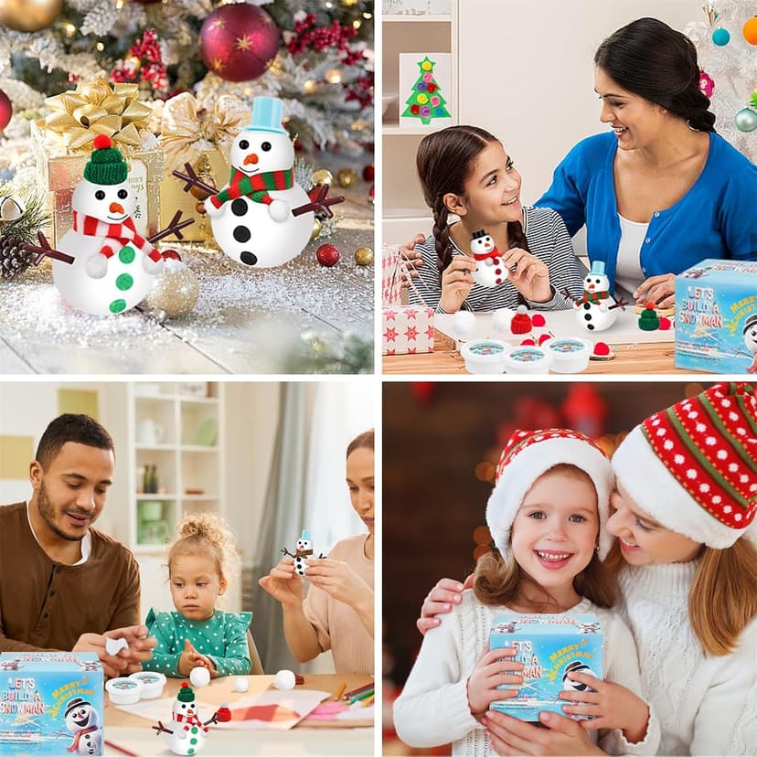 Christmas Xmas Birthday Gifts for Teen Boys Girls,Easy-to-Shape Air Dry Modeling Clay,Encourages Creativity&Motor Skills Christmas Crafts Stocking Stuffers for Kids,9 Pack Clay Build Snowman Kit B0FC2LQDQP