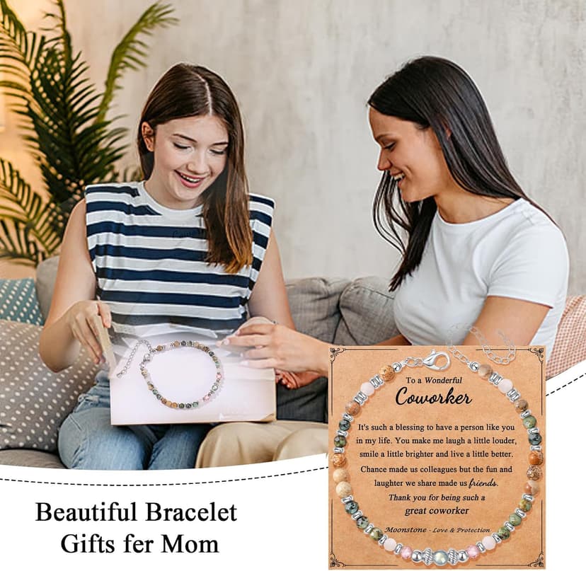 Christmas Stocking Stuffers Mothers Day Birthday Graduation Gifts Ideas Bracelets for Her Women Gifts for Women Moonstone Bracelet Meaningful Present B0FT3V1SVT
