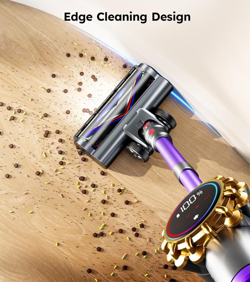 Cordless Vacuum Cleaner,Upgraded 550W 45KPA 60Mins Vacuum Cleaners for Home,Self-Standing Stick Vacuum with LED Display,8 in 1 Lightweight Anti-tangle Wireless Vacuum for Pet Hair Carpet Hard Floors