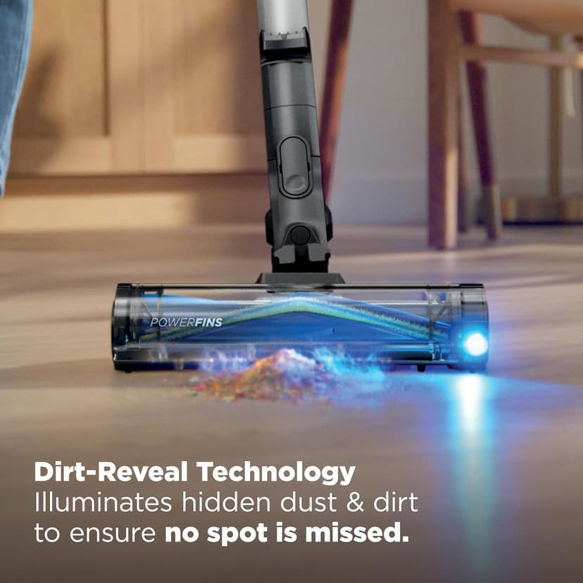 Shark PowerPro Reveal Plus Cordless Vacuum, FloorDetect & Dirt-Reveal Technology, HEPA Filter, Carpet & Hard Floor, Rechargeable, Charcoal, IZ376H