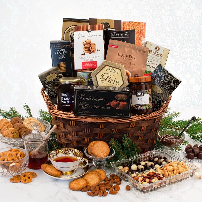Gourmet Sympathy Basket w/ Italian Cheese, Crackers, Preserves, Chocolates, Cookies, Tea, Nuts & More, Personalized Message Capalbo's Deepest Sympathy Gift Basket in Gift-Ready Packaging B004USOZ2C