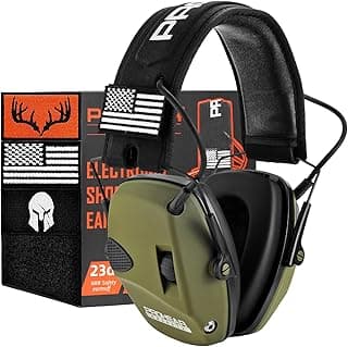 PROHEAR Electronic Ear Protection for Shooting with 4X Sound Amplification, Gun Range Hearing Protection Muffs, NRR 23dB Noise Reduction Headphones for Hunting, Green