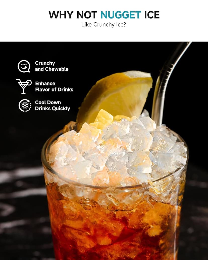 EUHOMY Under Counter Nugget Ice Maker Machine, 70Lbs/Day, Bulit-in Freestanding Ice Maker with Double Ice Baskets, Self-Cleaning & 24H Timer Ice Machine, for Home Use(Silver)