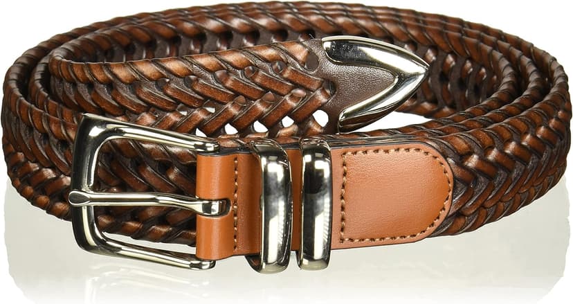 Perry Ellis Men's Portfolio Braided Leather Belt