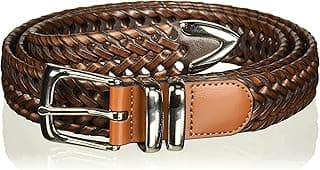 Perry Ellis Men's Portfolio Braided Leather Belt