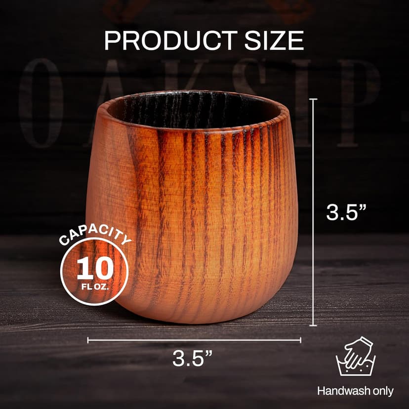 The Original Charred Wooden Bourbon Drinking Glass | Charred Old Fashioned Glass | Bourbon Gifts for Men, Dad, or Brother | Whiskey Gifts