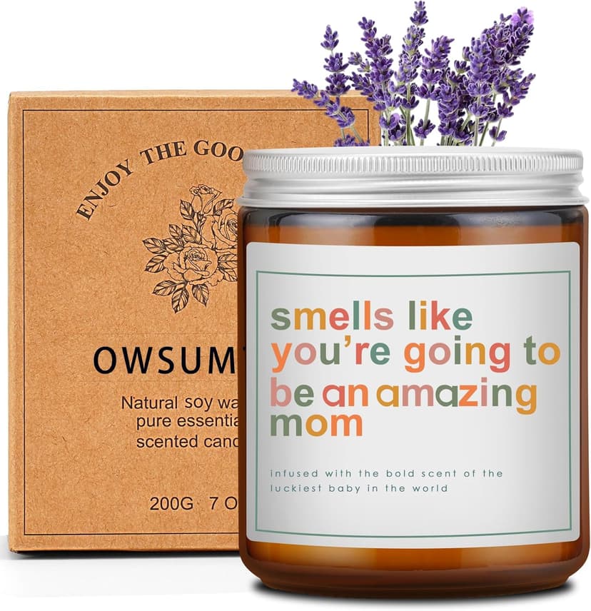 Mothers Day Gifts for Mom,New Mom Gifts,Gift for New Moms,Mothers Gift After Birth-7 OZ Lavender Soy Wax Candle