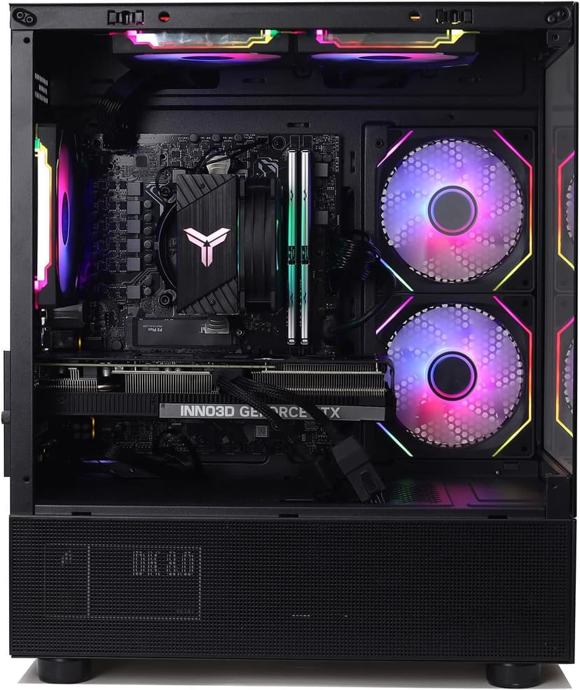 MXZ Desktop Computer High Performance Gaming pc, Ryzen 5 7500F Zenn 4 Architecture,RTX5060,B650,16GB DDR5,1T NVME,5 RBG Fans, Windows 11 Pro Ready to use(R5 7500F| RTX5060)