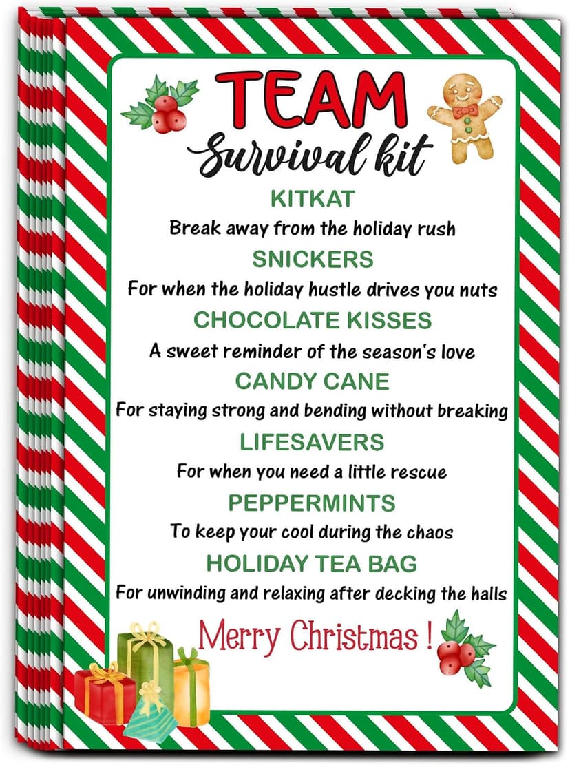 40 Pcs Team Survival Kit Gift Tag, Christmas Staff Appreciation Tags for Gift Bags, Welcome to the Team Gifts for Volunteers Employees - KA06 B0FJ2B58B3
