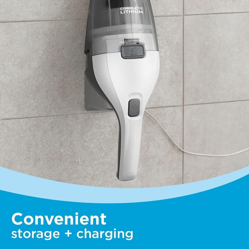 BLACK+DECKER dustbuster Cordless Handheld Vacuum, Portable Car Vacuum Cordless Rechargeable, Wall Mount, Strong Suction QuickClean (HNVC215B10)