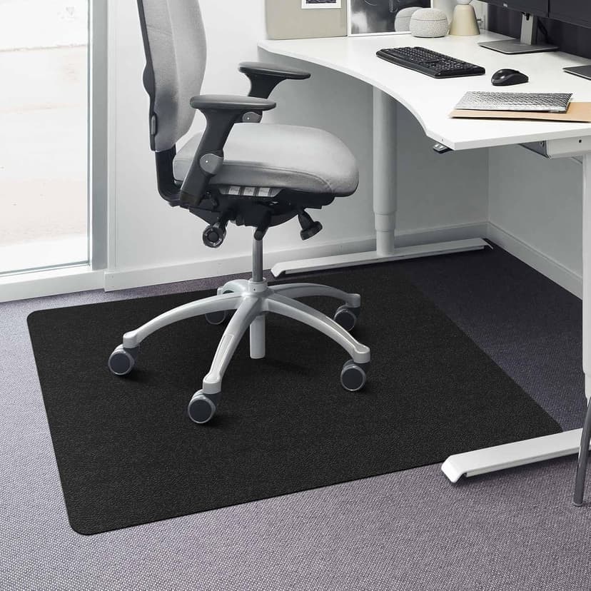 Chair Mat for Carpet, QQpony 36" x 48" Office Chair Mat for Carpeted Floors, Heavy Duty Vinyl Floor Mat with Grips, Carpeted Floor Protector Rolling Computer Desk Mat for Home Office (Black)