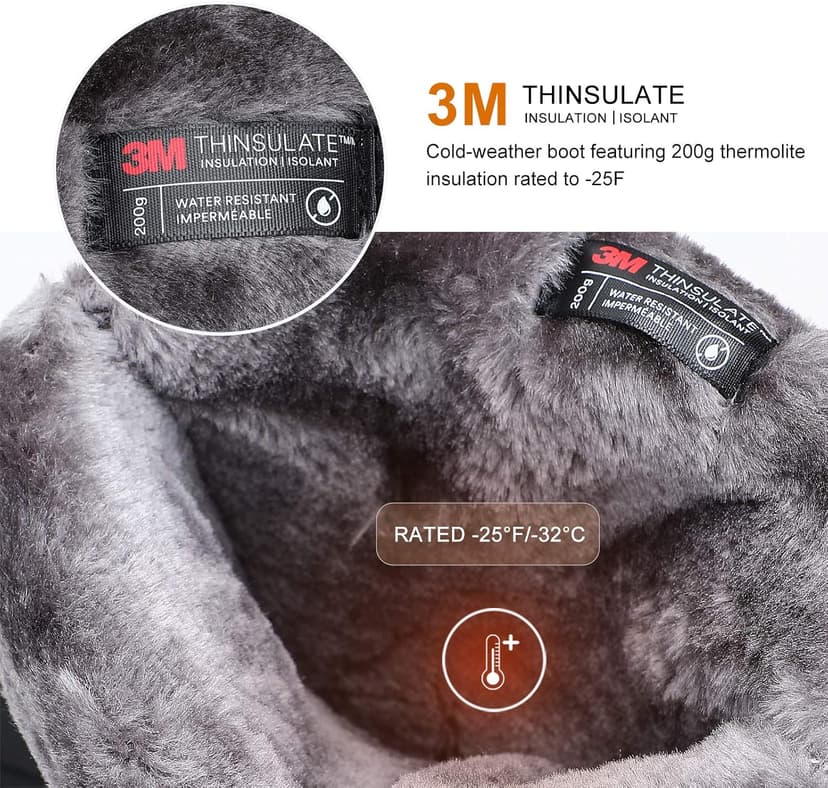 ALEADER Men's Winter Waterproof Insulated Shell Warm Inner Comfortable Outdoor Snow Boots