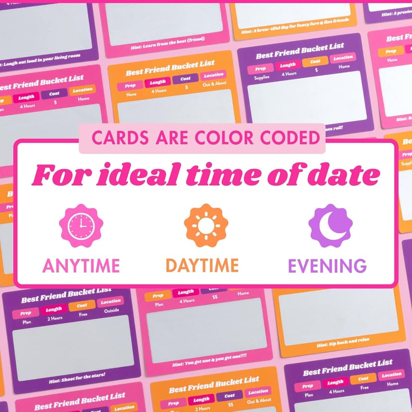 Best Friend Bucket List Scratch Off Cards – 35 Fun Adventure Date Ideas for Friends – Unique Gift for Women, Besties, or BFFs – Fun Friendship Gift for Birthdays or Holidays