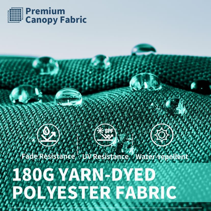 9FT Patio Umbrella with Fiberglass Ribs, Outdoor Market Table Umbrella with Crank and Tilt, UV Resistant Waterproof Canopy for Patio, Garden, Deck, Pool, Turquoise Blue