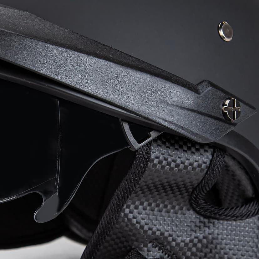 Cartman Motorcycle Open Face Helmet with Sun Visor Quick Release Buckle, Matte Black, DOT Approved