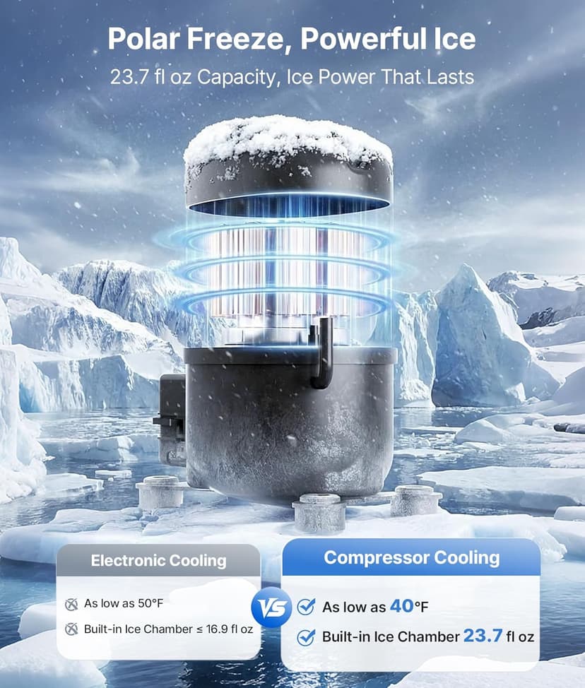 3-in-1 Water Dispenser with Ice Maker – Compact Coffee Brewer, K-Cup® Pod Compatible, Hot/Cold/Warm Water, Adjustable Water Volume, Bullet Ice Ready in 8–12 Minutes, for Home & Office