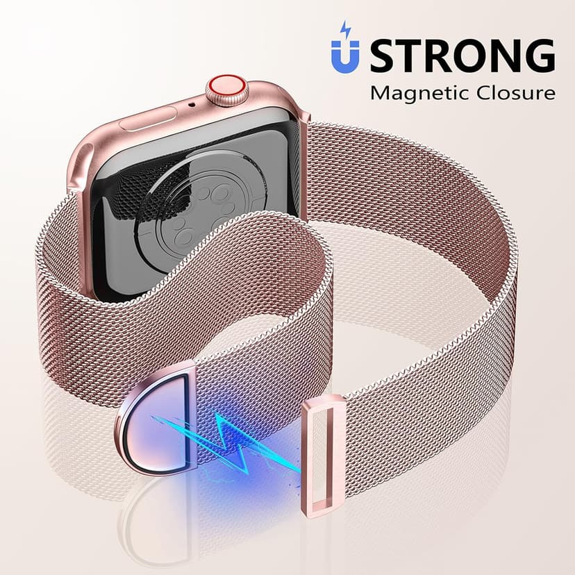 Zedoli Metal Band Compatible with Apple Watch Band 40mm 38mm 41mm 45mm 44mm 42mm 46mm for Women Men, Stainless Steel Milanese Mesh Loop Magnetic Wristbands for iWatch Series 11 10 9 8 7 6 5 4 3 2 1 SE