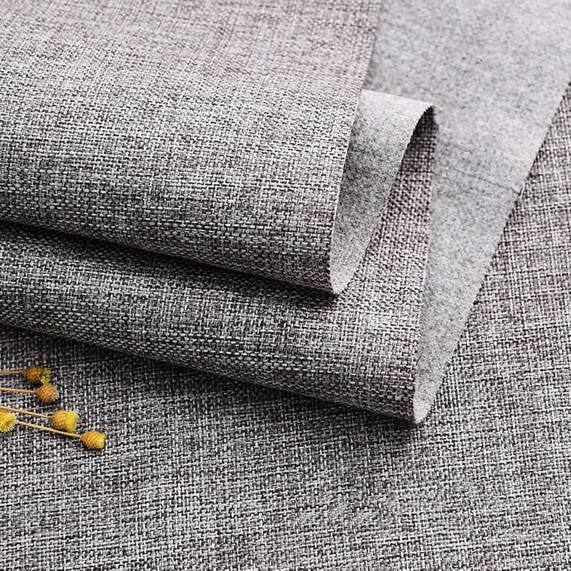 TinaKim Thick Chair Upholstery Fabric, Faux Linen Type Cloth Material, for Sofa Couch DIY (flaxen 14, 2 Yard (57x 72 inch))