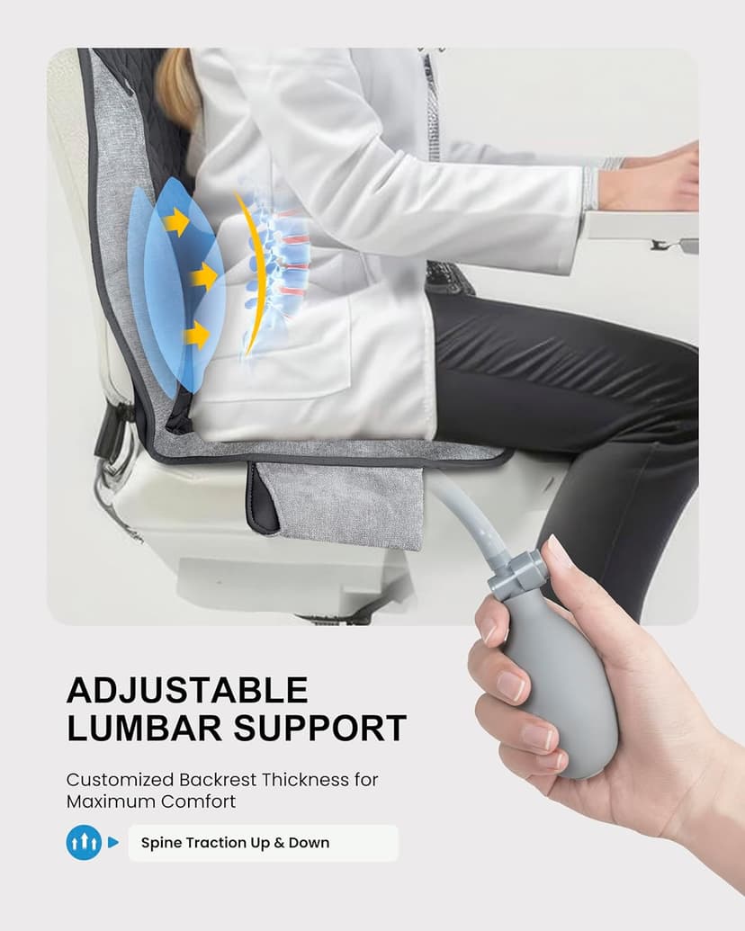 COMFIER Back Massager with Heat,Massage Chair Pad,Massage Seat Cushion with Adjustable Lumbar Support,Back Massage for Pain Relief,Chair Massager for Recliner,Father‘s Day Gift for Dad