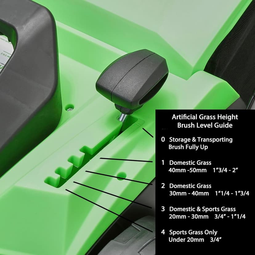 Turfmatic™ Artificial Grass Sweeper 2 in 1 Design - 380mm (15") Wide Brush - 1800w