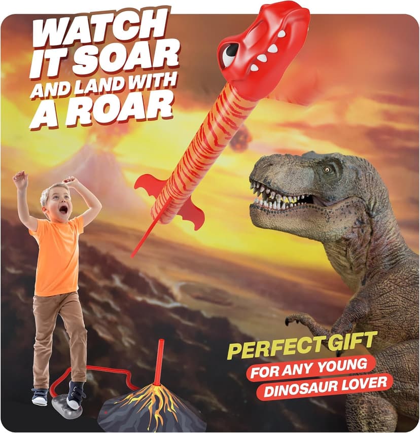 Ninja Blast Dinosaur Toy Rocket Launcher for Kids Toys for Kids 3-5 5-7 4-6 - Outdoor Toys for Kid Ages 4-8 - 3 4 Year Old Boy Birthday Gift - Gifts for Boys Age 3 4 5 6 Years Toy for Toddlers